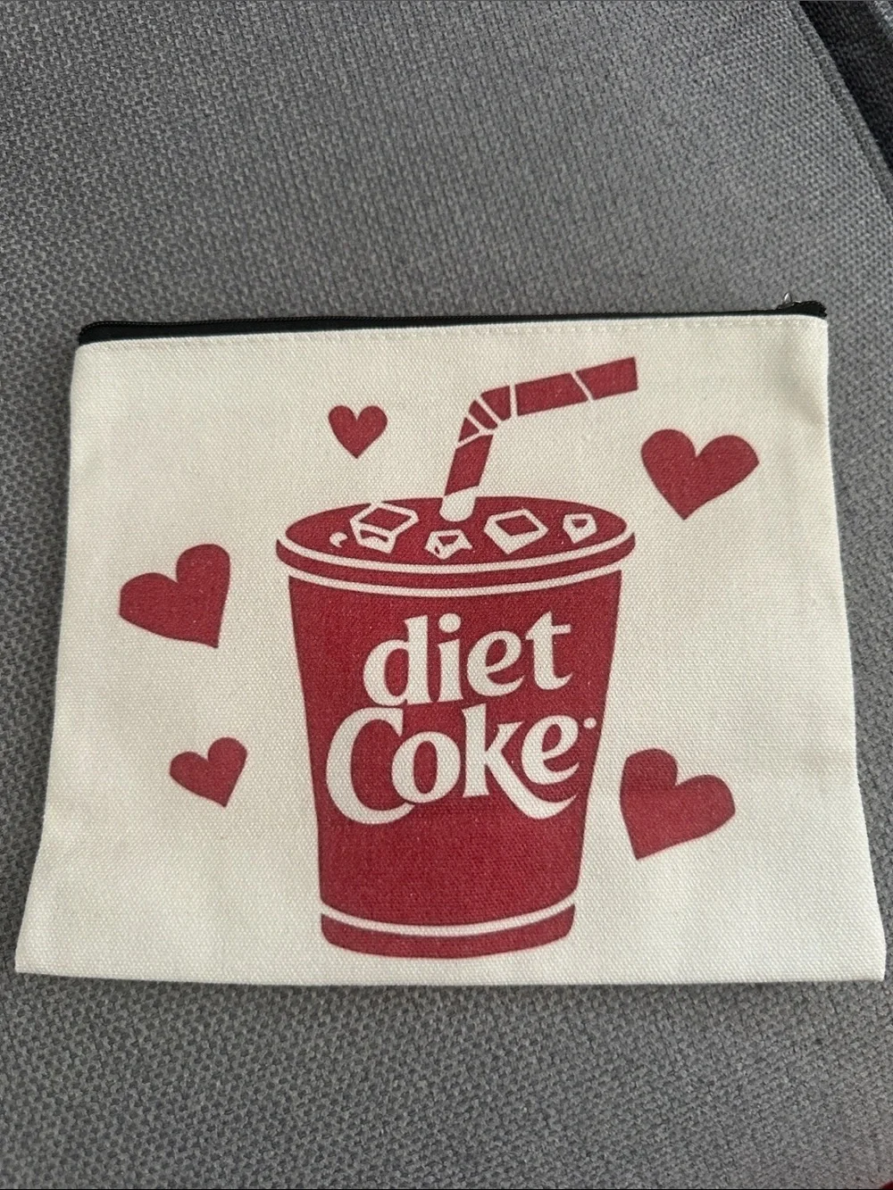 Red & White Canvas Pouch Diet Coke Pouch Brand New